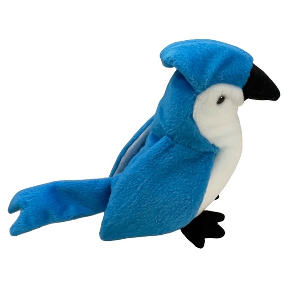 Ty Rocket Blue Jay Beanie Baby Plush Toy New Condition Tag Errors RARE 1998 - Picture 2 of 8